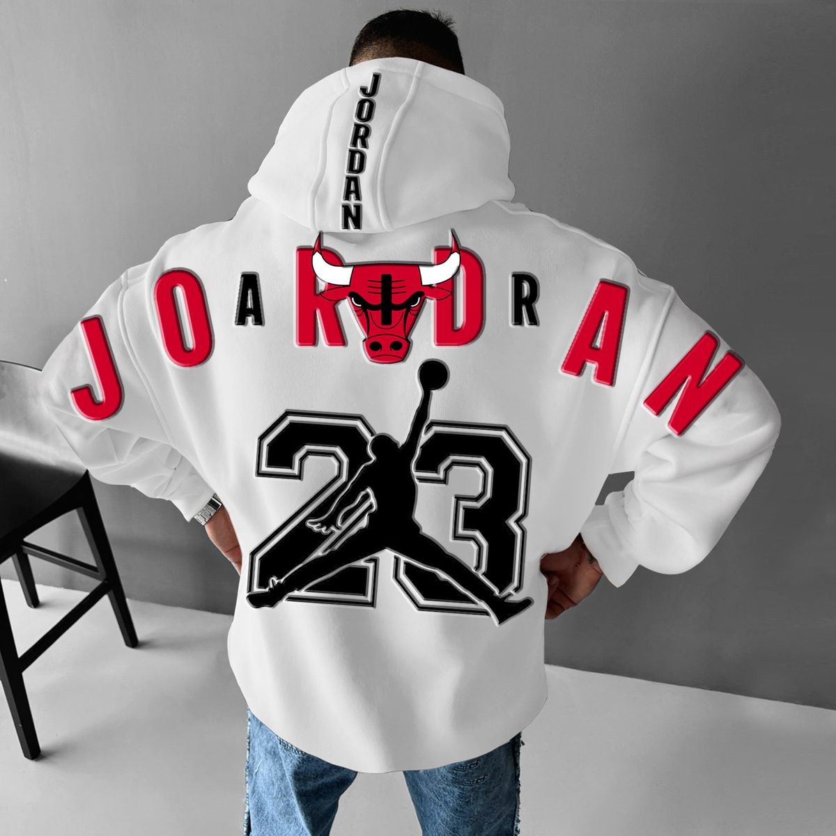 White Hoodie Jordan Style