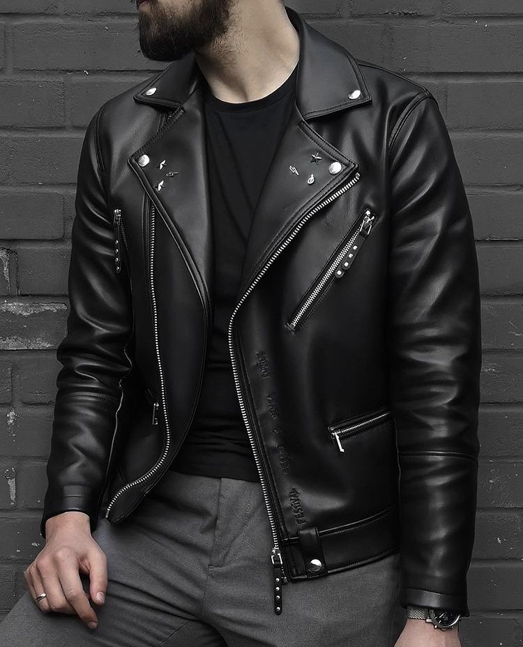 Pure Leather Jacket with Shining stuff